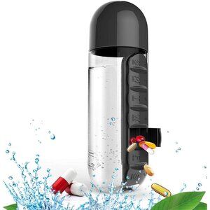 Daily Pill Box Organizer with Water Bottle, Medicine Storage Box / Water Bottle